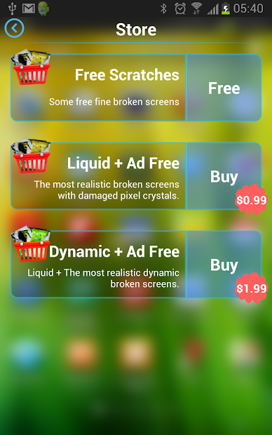 Screenshots App Crack Your Screen Prank: Ứng dụng mô phỏng màn hình bị hỏng