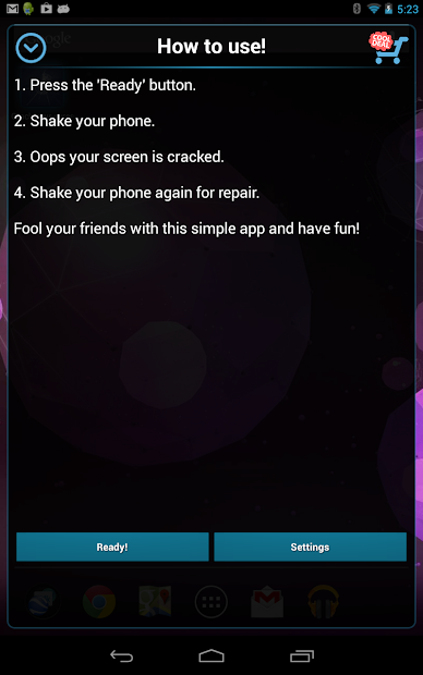 Screenshots App Crack Your Screen Prank: Ứng dụng mô phỏng màn hình bị hỏng
