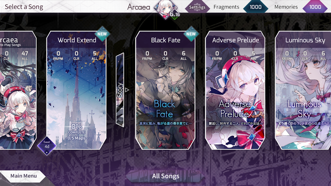 Screenshots Tải Arcaea - Game âm nhạc cực hấp dẫn trên điện thoại