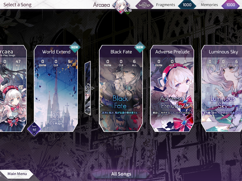 Screenshots Tải Arcaea - Game âm nhạc cực hấp dẫn trên điện thoại