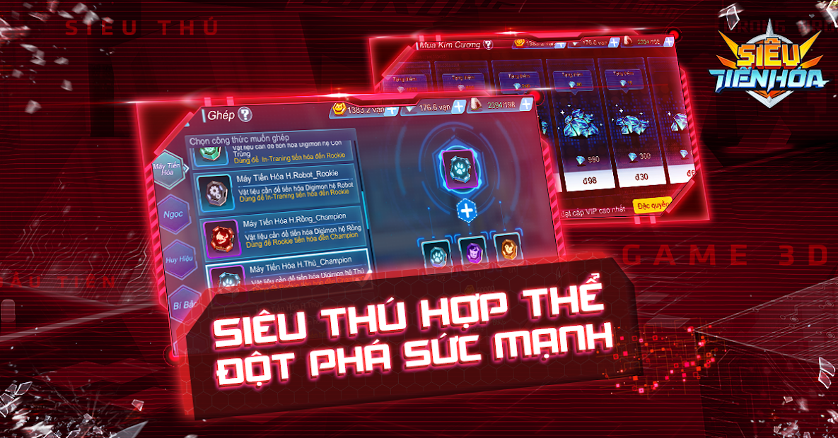 Screenshots Tải Siêu Tiến Hóa Mobile - Game Digimon chuẩn Anime Siêu Thú hợp thể