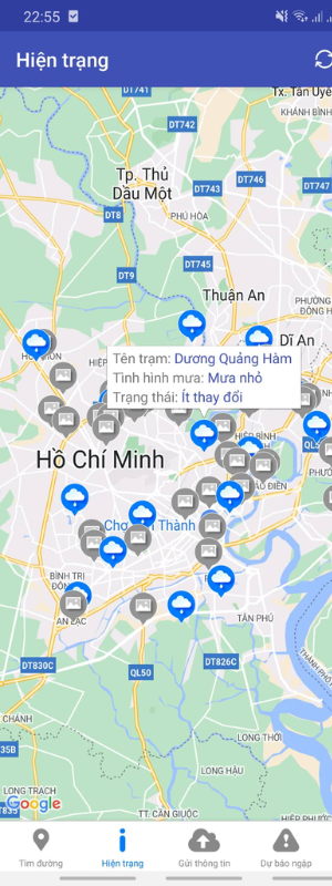 Screenshots Tải UDI Maps - cảnh báo đường ngập tại TP.HCM