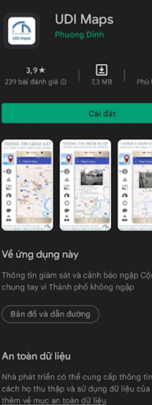 Screenshots Tải UDI Maps - cảnh báo đường ngập tại TP.HCM