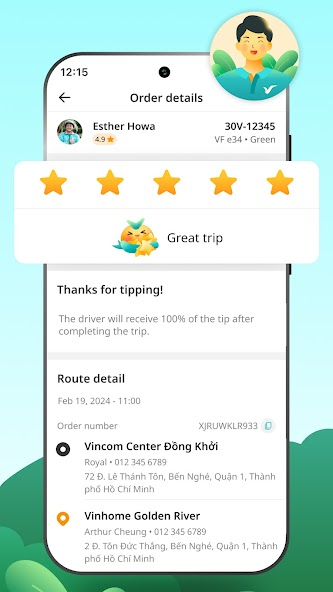 Screenshots Xanh SM - Ứng dụng gọi xe điện taxi Vinfast trên điện thoại