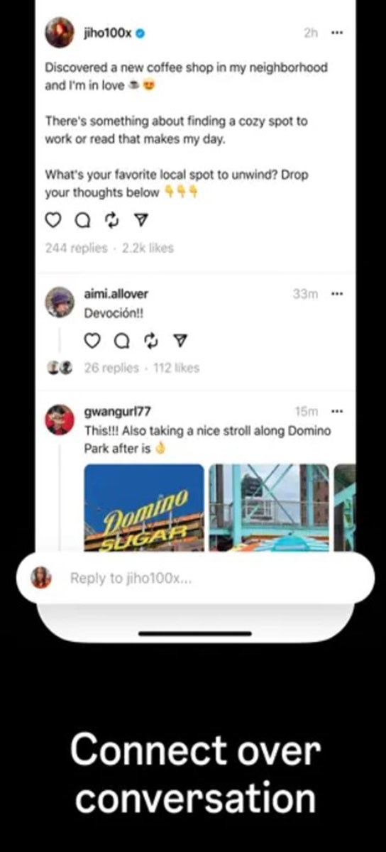 Screenshots Threads - Mạng xã hội nhắn tin, chia sẻ nội dung ngắn mới ra mắt của Instagram