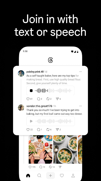 Screenshots Threads - Mạng xã hội nhắn tin, chia sẻ nội dung ngắn mới ra mắt của Instagram