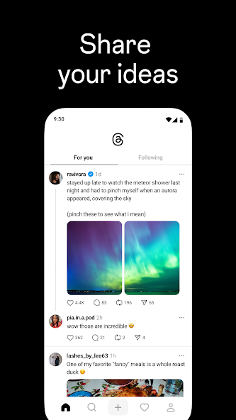 Screenshots Threads - Mạng xã hội nhắn tin, chia sẻ nội dung ngắn mới ra mắt của Instagram