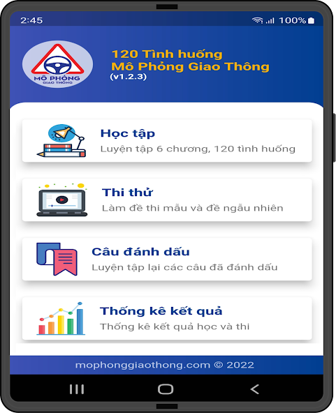 Screenshots Tải phần mềm ôn tập mô phỏng các tình huống giao thông - bản 1.2.3