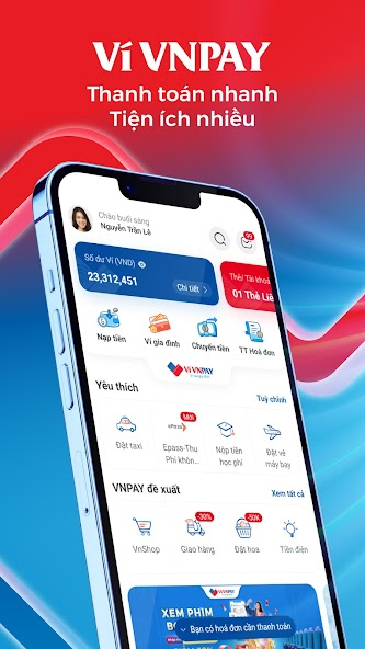 Screenshots Ví VNPay - Nâng cao trải nghiệm thanh toán với ví điện tử hiện đại