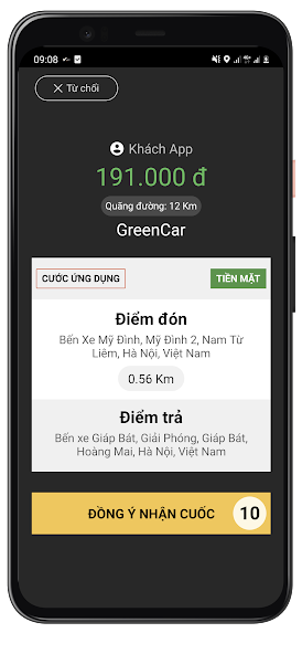 Screenshots Taxi Driver Xanh SM: Ứng dụng dành riêng cho tài xế Taxi Xanh SM