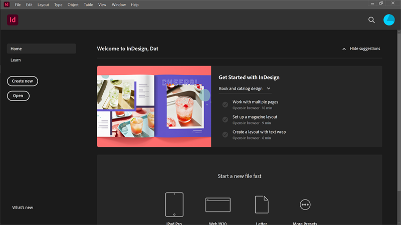 Screenshots Tải Adobe Indesign: Phần mềm dàn trang sách báo, thiết kế in ấn chuyên nghiệp