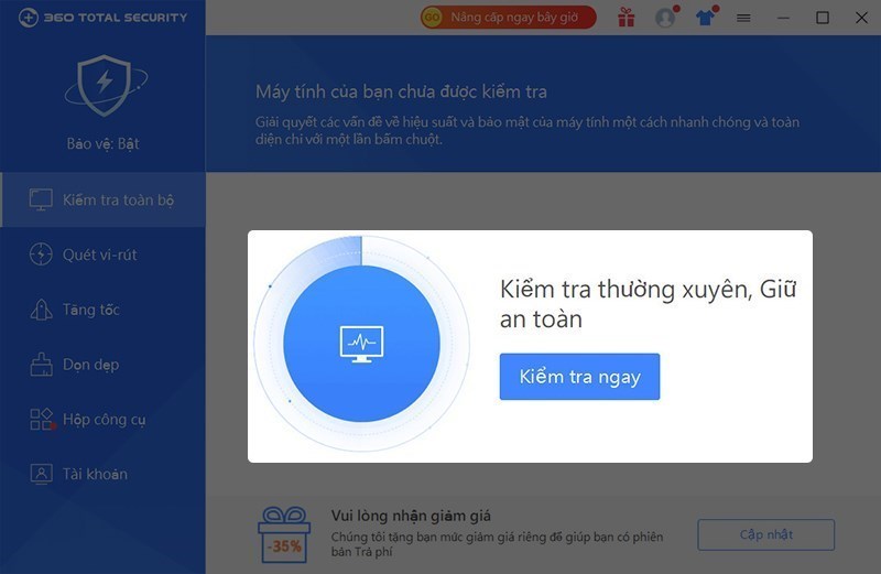 Screenshots 360 Total Security - Hỗ trợ tăng tốc máy tính, chống virus, bảo vệ dữ liệu hiệu quả