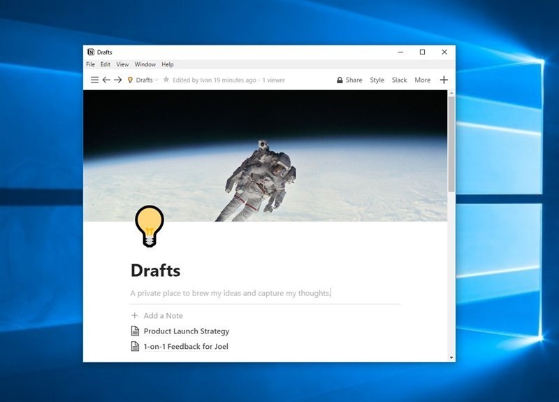 Screenshots Notion - Ứng dụng ghi chú và quản lý công việc thông minh
