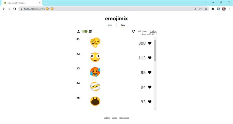 Screenshots emojimix - Ứng dụng kết hợp hai biểu tượng cảm xúc thành một