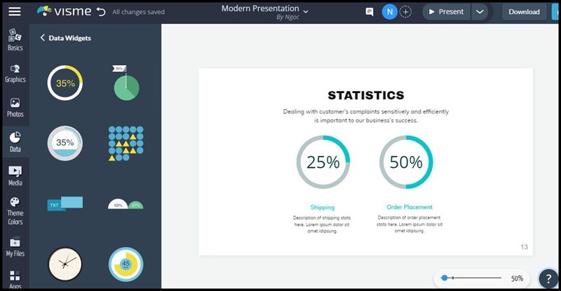 Screenshots Visme - Công cụ thiết kế Infographic và bài thuyết trình chuyên nghiệp