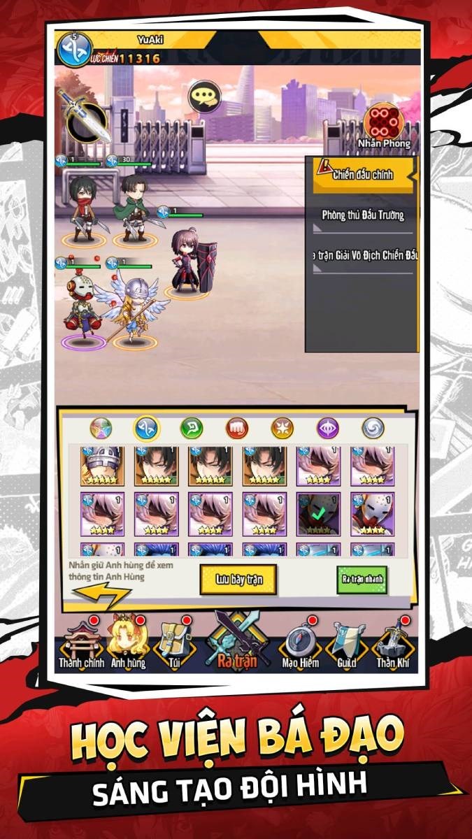 Screenshots Học Viện Bá Vương Mobile | Game đấu tướng theo phong cách Anime