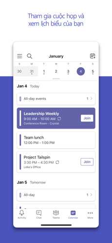 Screenshots Microsoft Teams - Ứng dụng họp trực tuyến, trò chuyện miễn phí