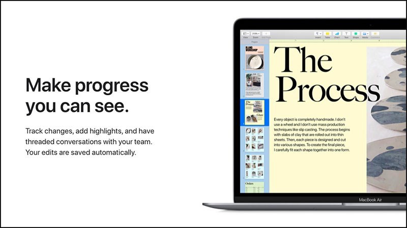 Screenshots Pages -  Phần mềm chỉnh sửa, soạn thảo văn bản của Apple