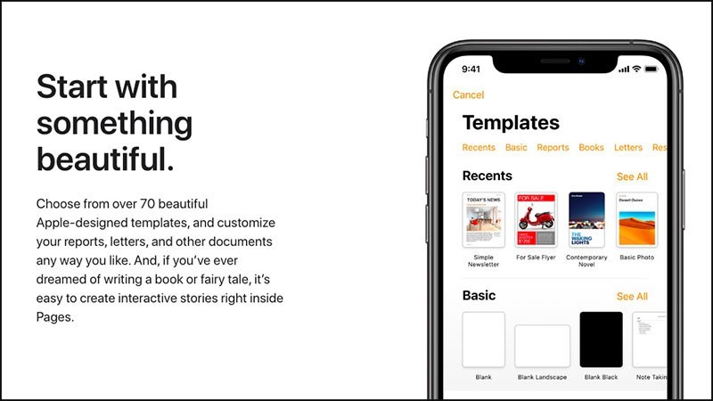 Screenshots Pages -  Phần mềm chỉnh sửa, soạn thảo văn bản của Apple