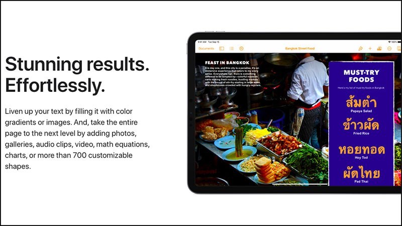 Screenshots Pages -  Phần mềm chỉnh sửa, soạn thảo văn bản của Apple