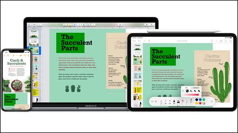 Screenshots Pages -  Phần mềm chỉnh sửa, soạn thảo văn bản của Apple