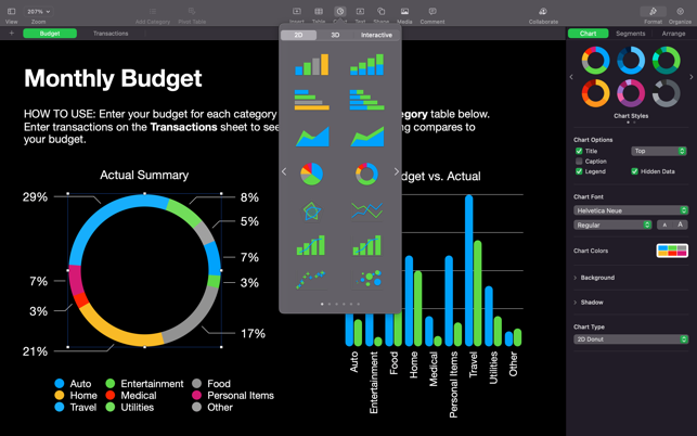 Screenshots Apple Numbers -Phần mềm bảng tính của Apple, tạo, chỉnh sửa trang tính