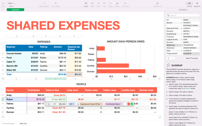 Screenshots Apple Numbers -Phần mềm bảng tính của Apple, tạo, chỉnh sửa trang tính