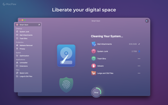 Screenshots CleanMyMac X -  Phần mềm dọn rác, gỡ cài đặt, tối ưu hệ thống trên Mac