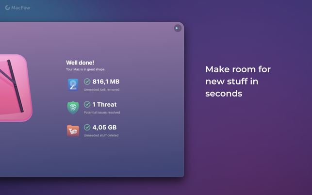 Screenshots CleanMyMac X -  Phần mềm dọn rác, gỡ cài đặt, tối ưu hệ thống trên Mac