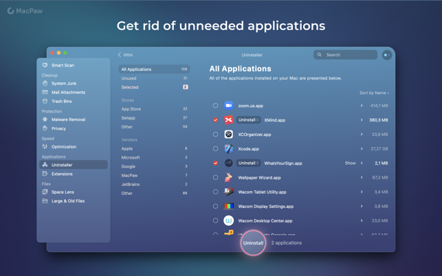 Screenshots CleanMyMac X -  Phần mềm dọn rác, gỡ cài đặt, tối ưu hệ thống trên Mac