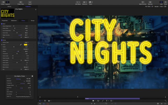 Screenshots Apple Motion  - Phần mềm biên tập, tạo hiệu ứng chuyển động video