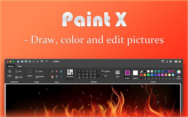 Screenshots Paint X - Phần mềm chỉnh sửa ảnh, vẽ tranh, tô màu trên Mac