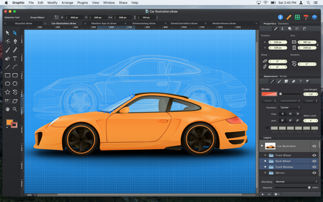 Screenshots Graphic for Mac - phần mềm thiết kế đồ họa, vẽ vector trên Mac