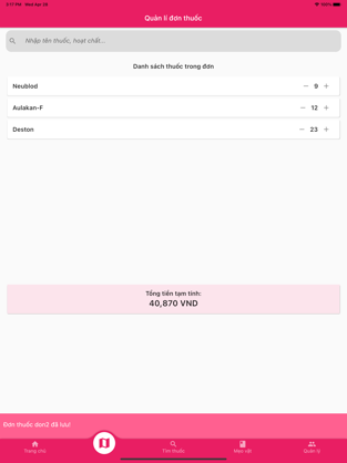 Screenshots Ứng dụng sổ tay Y tế: tra cứu và quản lý thông tin đơn thuốc của bạn
