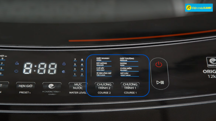 Máy giặt Toshiba Inverter 12 kg AW-DUM1300KV(MG) - chương trình giặt Máy cung cấp 8 chương trình