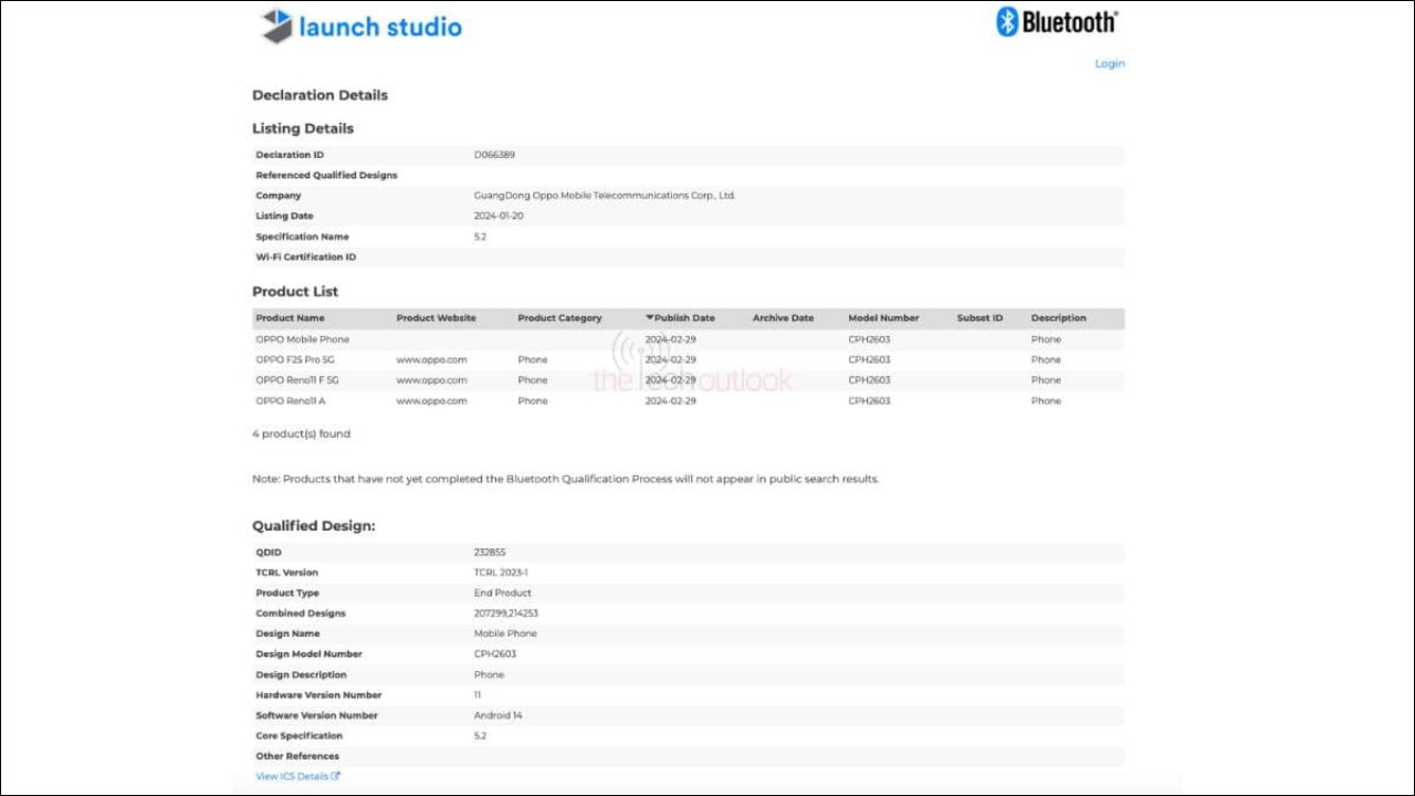 OPPO Reno11 A có thể được đổi tên từ OPPO Reno11 F 5G