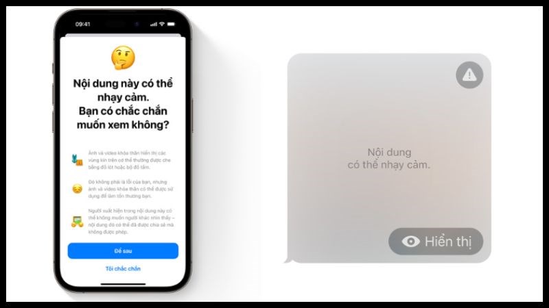 Cảnh b&aacute;o nội dung nhạy cảm v&agrave; Li&ecirc;n lạc an to&agrave;n