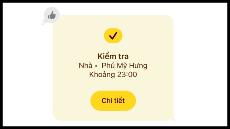 Gửi th&ocirc;ng b&aacute;o qua tin nhắn cho người th&acirc;n khi đ&atilde; đến nơi an to&agrave;n