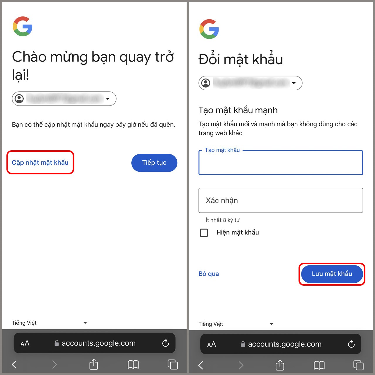 Cách lấy lại mật khẩu Gmail