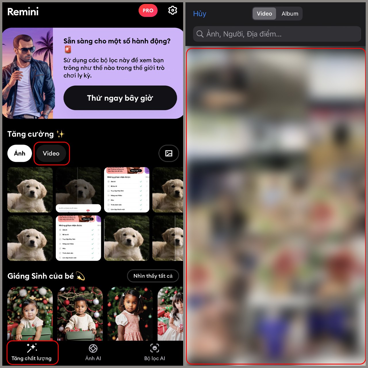 Cách làm nét ảnh, video trên Remini