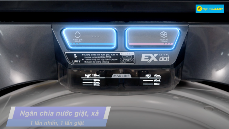 Máy giặt Toshiba Inverter 12 kg AW-DUM1300KV(MG) - vạch chia hộp đựng Có các vạch chia rõ ràng