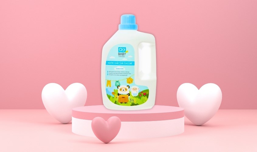 Nước giặt xả quần áo cho bé Agi Xanh hương phấn can 3 lít