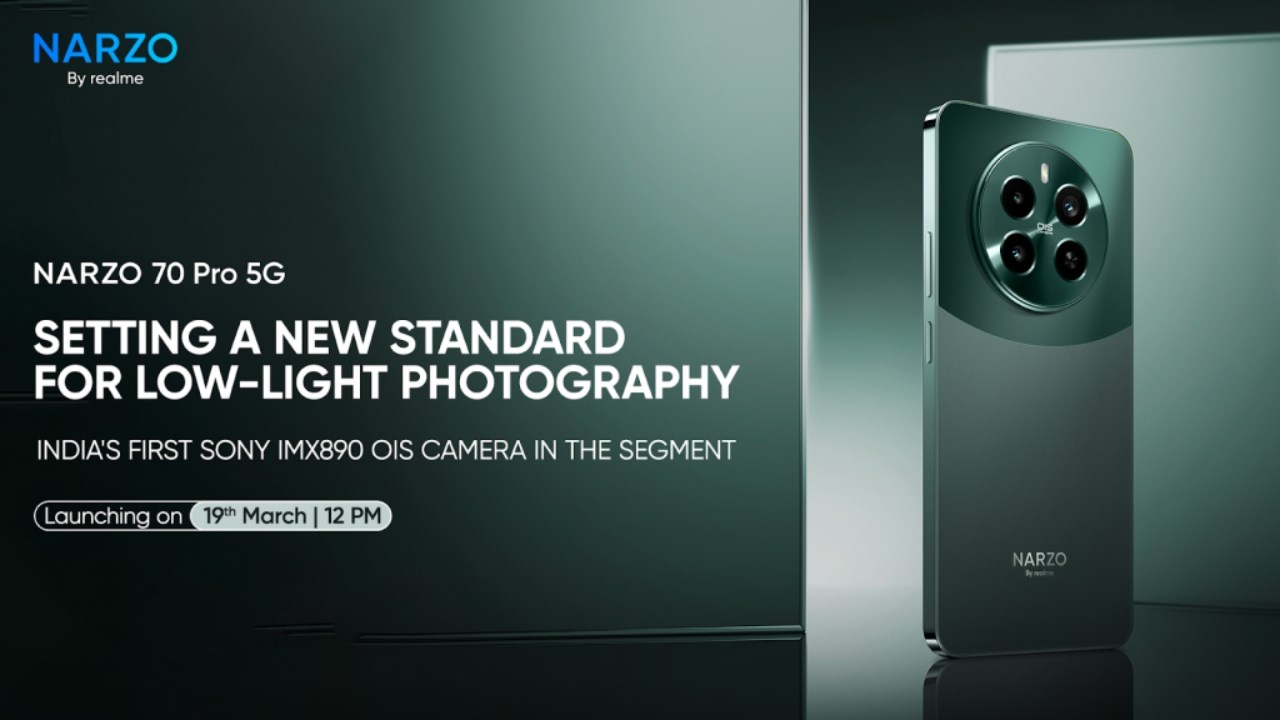 realme chính thức xác nhận rằng Narzo 70 Pro 5G sẽ được ra mắt vào ngày 19/03