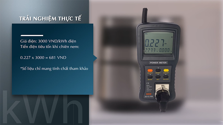 Kết quả đo điện năng tiêu thụ của nồi