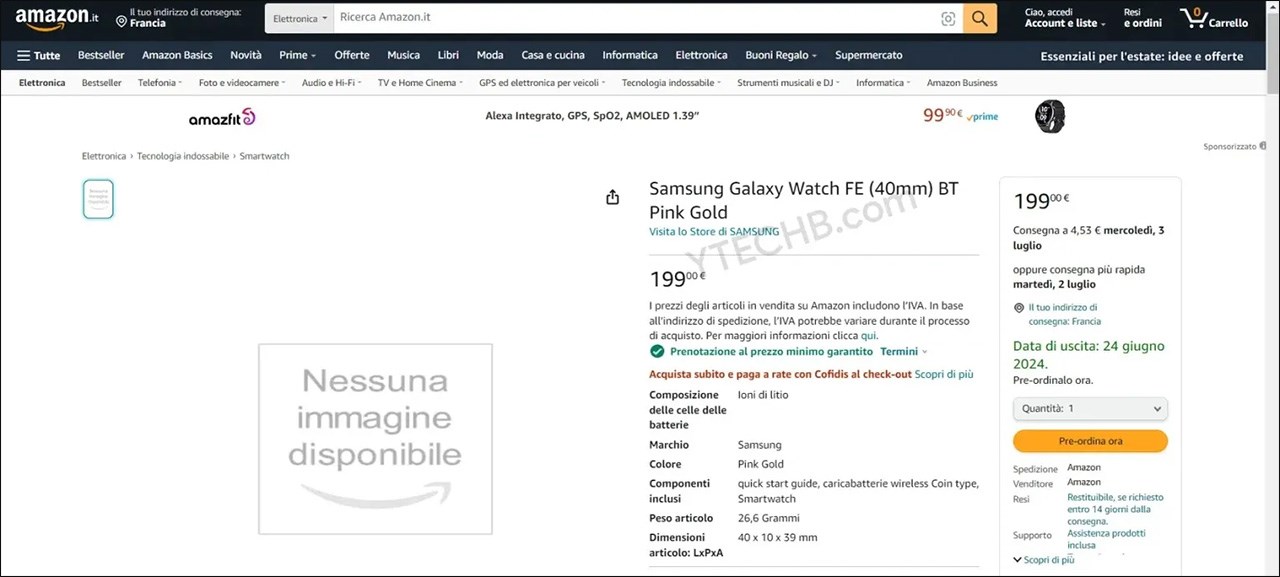 Galaxy Watch FE bị phát hiện trên trang web Amazon