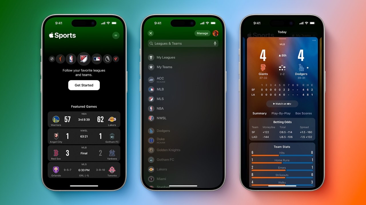 Apple Sports cung cấp trải nghiệm được cá nhân hóa, với các giải đấu, đội tuyển yêu thích của người dùng Apple Sports cung cấp trải nghiệm được cá nhân hóa, với các giải đấu, đội tuyển yêu thích của người dùng