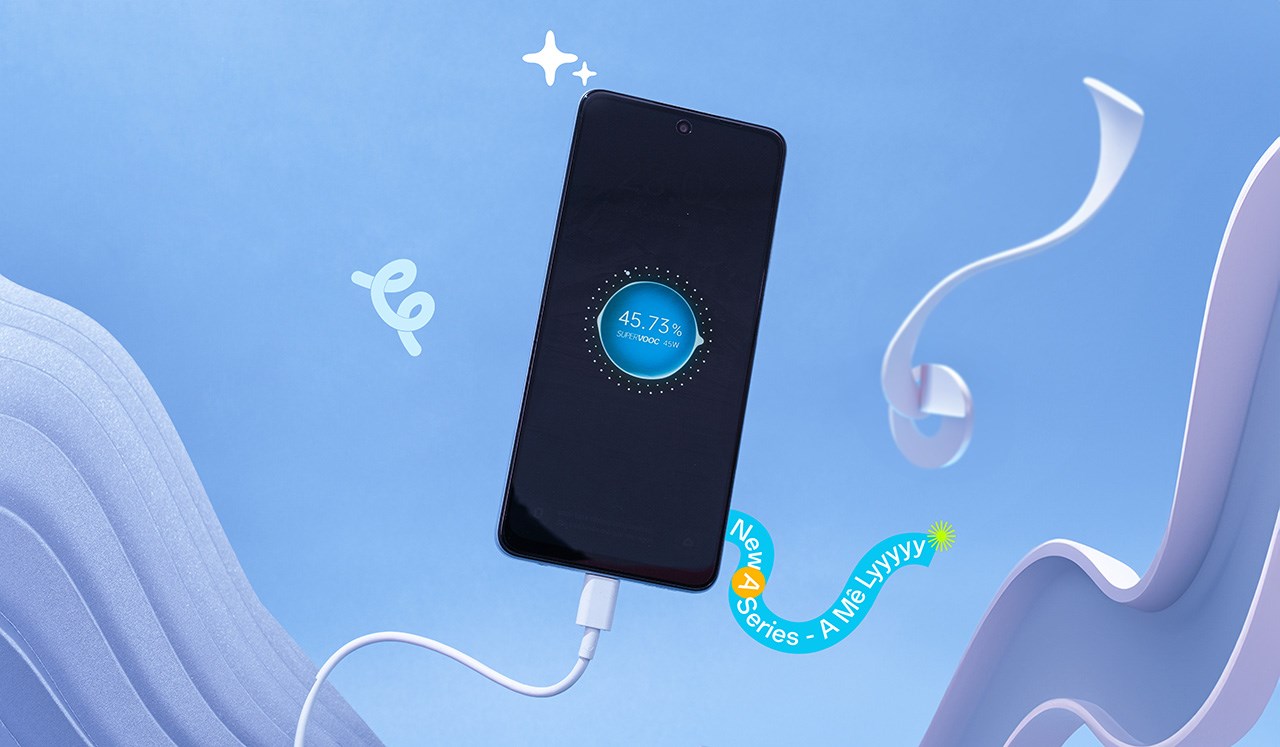 OPPO A60 được trang bị chuẩn sạc nhanh SuperVOOC 45 W