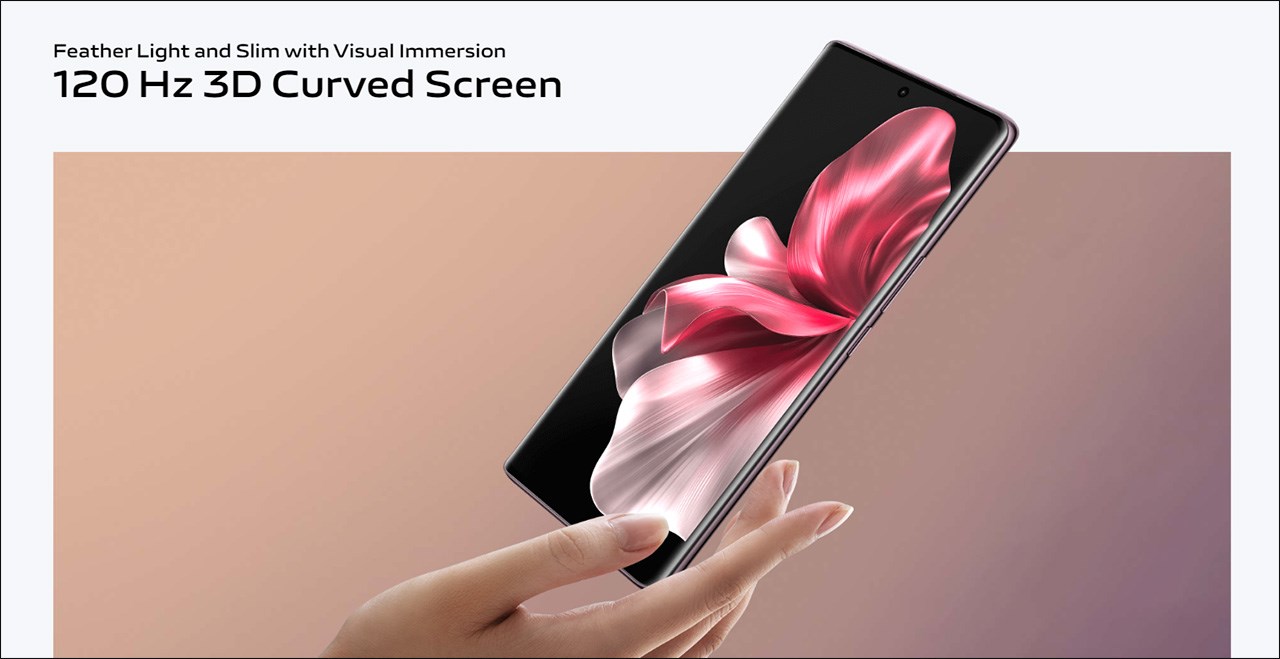 Vivo V40 Lite 5G được trang bị màn hình AMOLED cong 3D