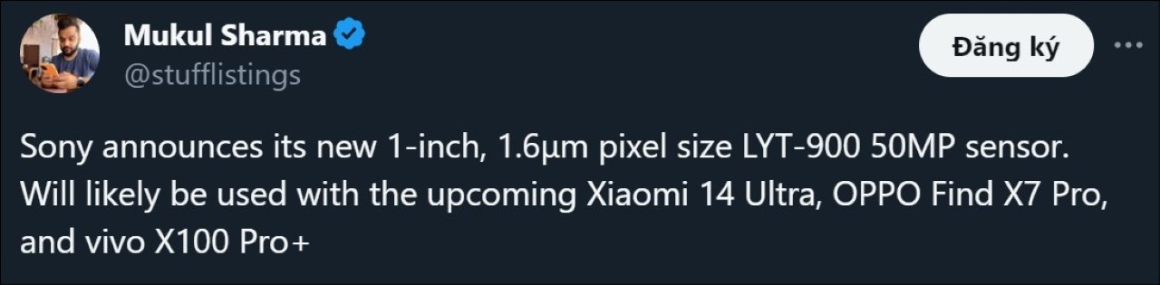 Leaker Mukul Sharma cho biết cảm biến sẽ xuất hiện trên các flagship của Xiaomi, Vivo và OPPO