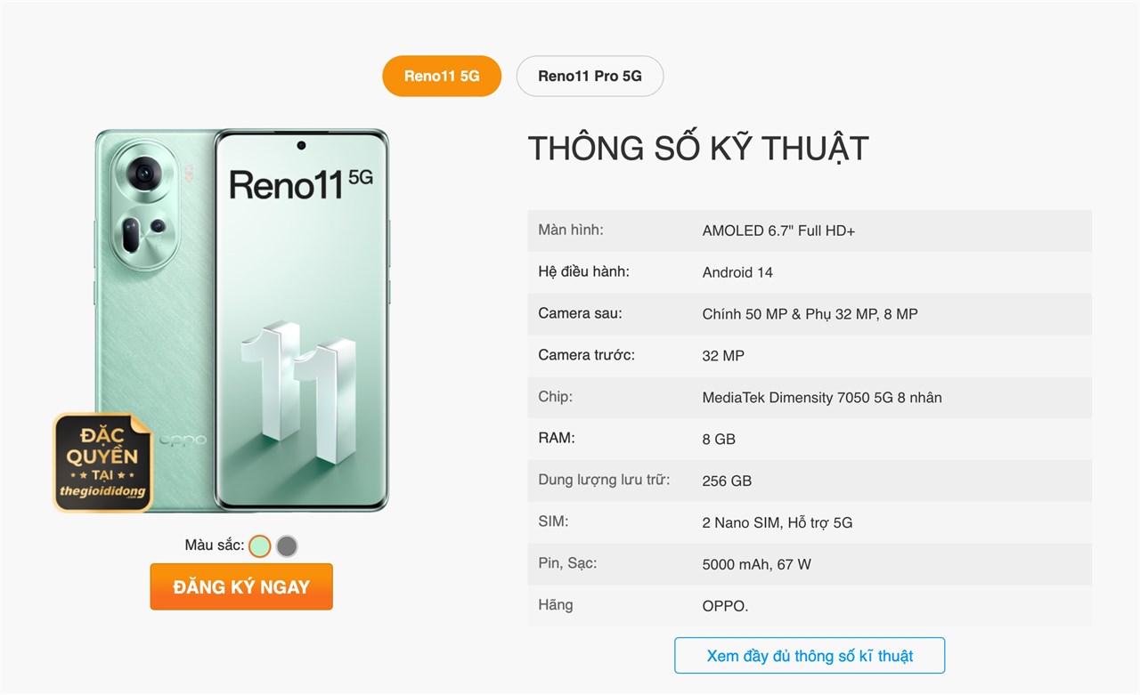 Dòng OPPO Reno11 sở hữu những trang bị rất hấp dẫn Dòng OPPO Reno11 sở hữu những trang bị rất hấp dẫn
